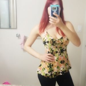 Papaya Floral Racerback Flowy Top